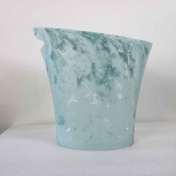 UMBRA PASTEL TURQUOISE MARBLE SKINNY WASTEBASKET - Picture 8 of 11